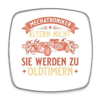 Mechatroniker Altern Nicht - Oldtimer Geschenk - Viereckiger Kühlschrankmagnet - Weiß - Vorne