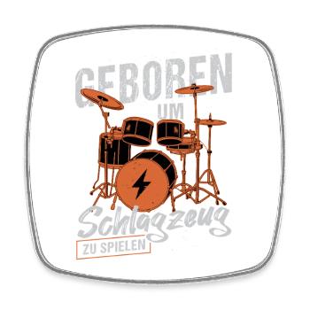 Geboren zum Schlagzeugspielen / Drummer - Viereckiger Kühlschrankmagnet - Weiß - Vorne