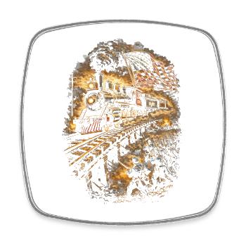 Model Railway Railway - Square fridge magnet - white - Front
