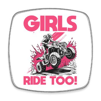 Quad ATV Femme Fille Quad Quad - Magnet carré - blanc - Devant