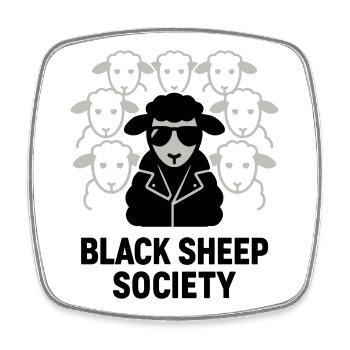 Société du Mouton Noir Black Sheep Society - Magnet carré - blanc - Devant