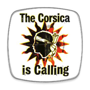 Corsica is calling - Square fridge magnet - white - Front