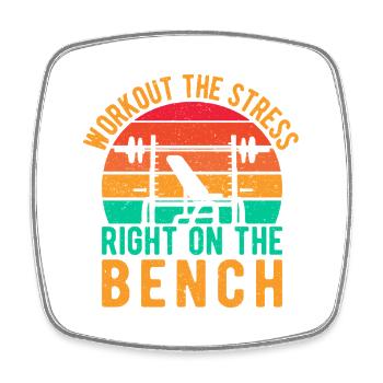 Fitness Motivation Bodybuilder Workout The Stress - Viereckiger Kühlschrankmagnet - Weiß - Vorne
