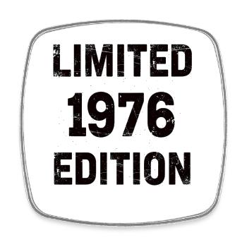 Édition limitée 1976 Vintage Used Look Birthday - Magnet carré - blanc - Devant