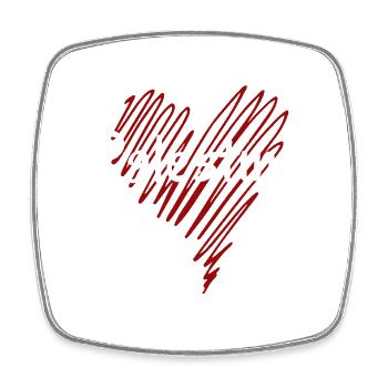 J’aime la Palestine, cœur la Palestine - Magnet carré - blanc - Devant