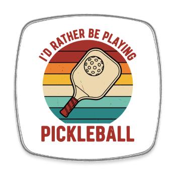 Pickleball, je préférerais jouer à un joueur drôle, mon amour - Magnet carré - blanc - Devant