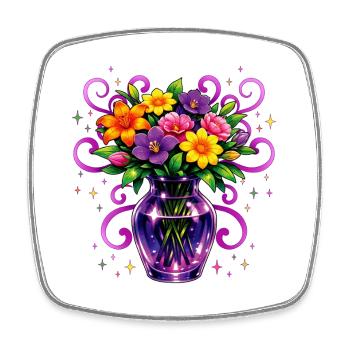 Beltane-Segnungen Mai-Day-Mystische Blume - Viereckiger Kühlschrankmagnet - Weiß - Vorne