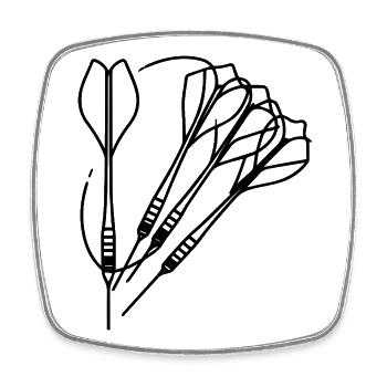 Darts - Square fridge magnet - white - Front