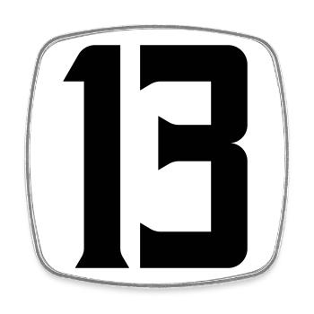 13 - Square fridge magnet - white - Front