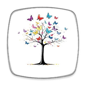 Butterflies Tree Nature Butterfly Lover - Square fridge magnet - white - Front