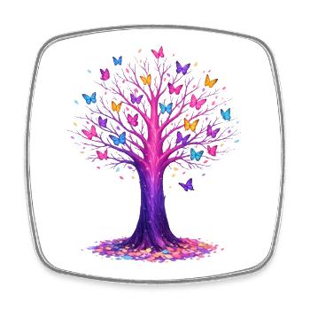 Butterflies Tree Nature Butterfly Lover - Square fridge magnet - white - Front