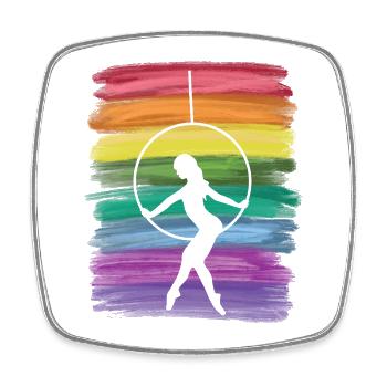 Aerialist Vintage Aerial Ring Lyra Air Ring - Square fridge magnet - white - Front