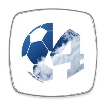 NON. 4 FOOTBALLEUR NUMÉRO 4 FOOTBALL 4E ANNIVERSAIRE - Magnet carré - blanc - Devant