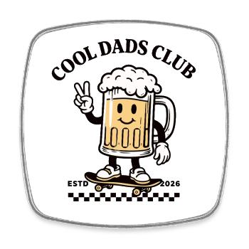 Cool Dads Club – Lustiges Bier Vater Shirt - Viereckiger Kühlschrankmagnet - Weiß - Vorne