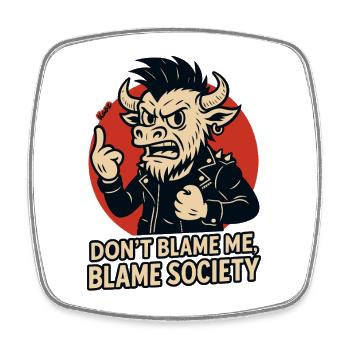 Rogue Bull Punk Einstellung - Viereckiger Kühlschrankmagnet - Weiß - Vorne