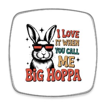 Big Hoppa Bunny Tee - Square fridge magnet - white - Front