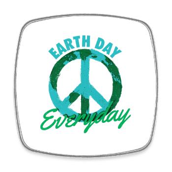 Earth Day: Alltäglicher grüner Lebensstil - Viereckiger Kühlschrankmagnet - Weiß - Vorne