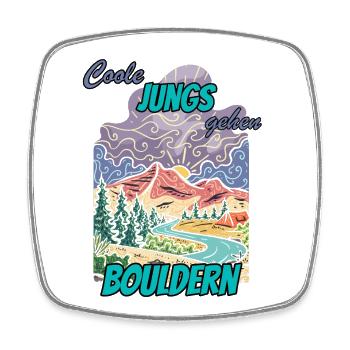 coole Jungs gehen Bouldern - Viereckiger Kühlschrankmagnet - Weiß - Vorne
