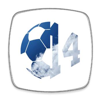 NO. 14 FOOTBALLER NUMBER 14 FOOTBALL 14TH BIRTHDAY - Square fridge magnet - white - Front