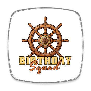 BoatBirthday Squad Beach Summer Cruise Steuerboot - Viereckiger Kühlschrankmagnet - Weiß - Vorne