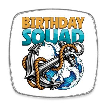 Birthday Squad Beach Sommer-Kreuzfahrtanker - Viereckiger Kühlschrankmagnet - Weiß - Vorne