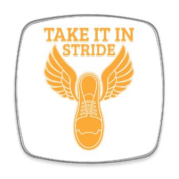 Running Run Take It In Stride Marathon Runner - Square fridge magnet - white - Front
