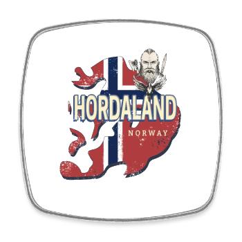 Hordaland Norway Province Map Souvenir - Square fridge magnet - white - Front