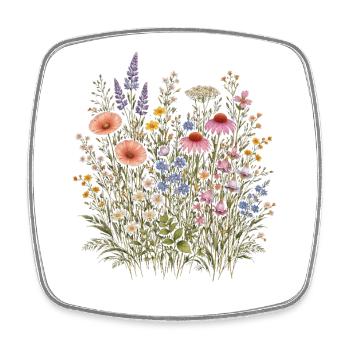 Fleurs sauvages Fleurs Fleurs Jardin botanique naturel - Magnet carré - blanc - Devant