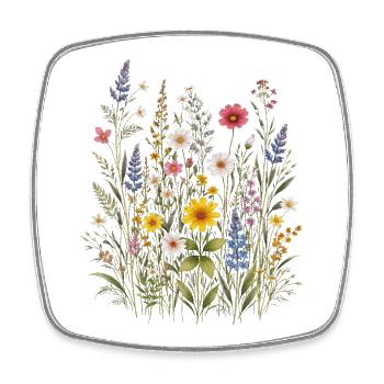 Fleurs sauvages Fleurs Fleurs Jardin botanique naturel - Magnet carré - blanc - Devant