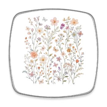 Fleurs sauvages Fleurs Fleurs Jardin botanique naturel - Magnet carré - blanc - Devant