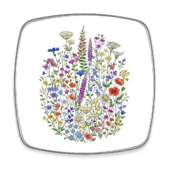 Fleurs sauvages Fleurs Fleurs Jardin botanique naturel - Magnet carré - blanc - Devant