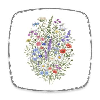 Fleurs sauvages Fleurs Fleurs Jardin botanique naturel - Magnet carré - blanc - Devant