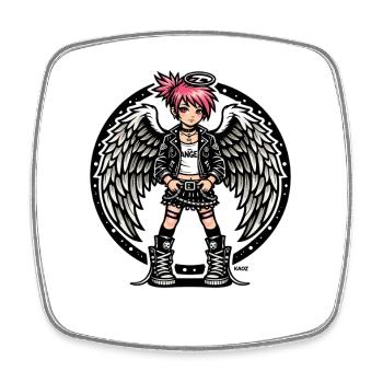 Punk Angel Rebel - Square fridge magnet - white - Front