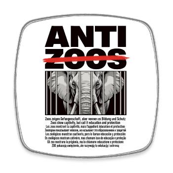 Chemise gratuite pour la faune et éléphant pour le bien-être animal - Magnet carré - blanc - Devant