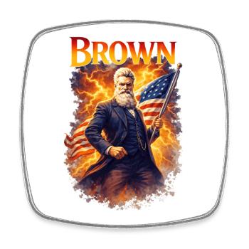 John Brown USA Flag - Viereckiger Kühlschrankmagnet - Weiß - Vorne