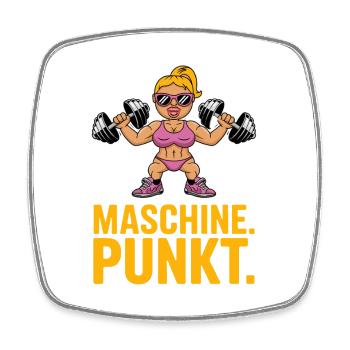 Vorsicht Absolute Maschine Fitness Muskel Frau - Viereckiger Kühlschrankmagnet - Weiß - Vorne
