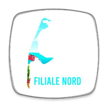 Nordsee Urlaub IBIZA FILIALE NORD Lustiges - Viereckiger Kühlschrankmagnet - Weiß - Vorne