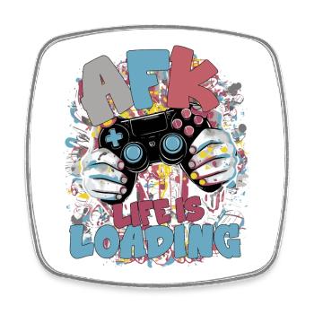 Life is Loading: Gaming Graffiti - Viereckiger Kühlschrankmagnet - Weiß - Vorne