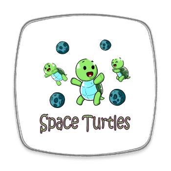 Space Turtles Astronauten Baby Schildkröte  - Viereckiger Kühlschrankmagnet - Weiß - Vorne