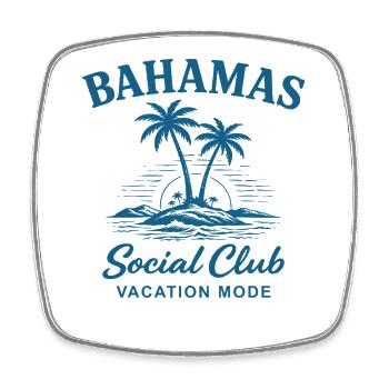 Mode vacances du club social des Bahamas - Magnet carré - blanc - Devant