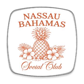 Nassau Bahamas Social Club - Magnet carré - blanc - Devant
