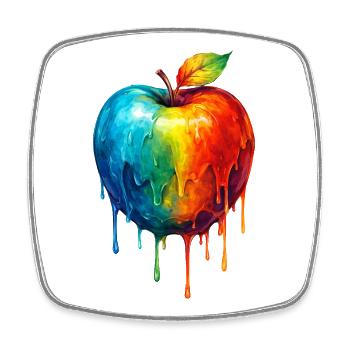 Apple with colorful gradient - Square fridge magnet - white - Front