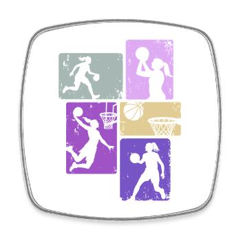 Basketball Mädchen Basketballerin Frauen - Viereckiger Kühlschrankmagnet - Weiß - Vorne