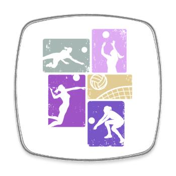 Volleyball Girls Beach Volleyball Volleyball Player - Square fridge magnet - white - Front