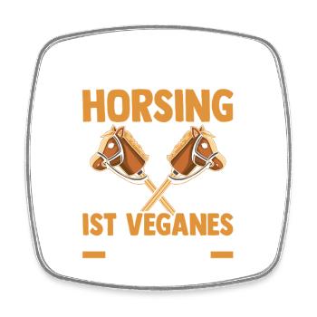 Steckenpferd Hobbyhorse Hobby Horsing - Square fridge magnet - white - Front
