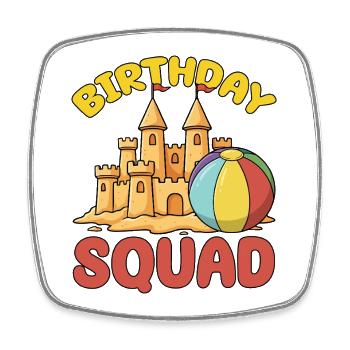 Birthday Squad Beach Summer Cruise Sand Castle - Viereckiger Kühlschrankmagnet - Weiß - Vorne