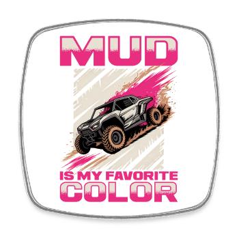 UTV Off Road Girl Woman 4 Wheeler Side by side - Viereckiger Kühlschrankmagnet - Weiß - Vorne