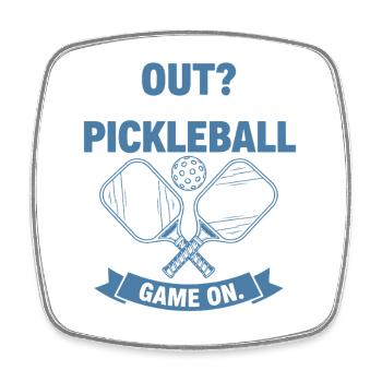 Pickleball-lustiger Spieler raus, hat das Spiel nie gehört - Viereckiger Kühlschrankmagnet - Weiß - Vorne