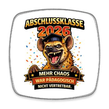 Abschlussklasse 2026 Hyäne | Schulabgänger - Viereckiger Kühlschrankmagnet - Weiß - Vorne