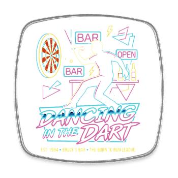 T-shirt Darts Fun, Sweat à capuche Danse dans le T-shirt Fléchette, - Magnet carré - blanc - Devant